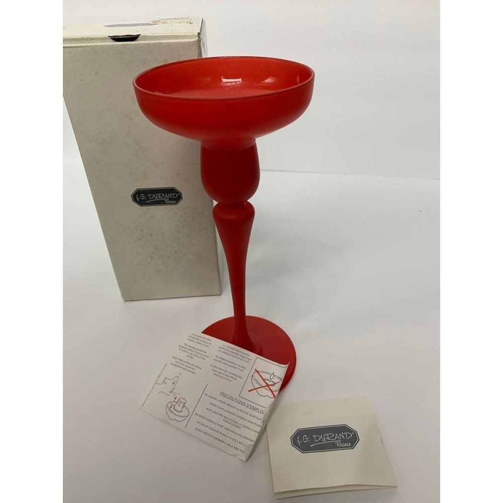 JG Durand Cezzanne Red Candle Holder